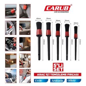 CARUB ARAÇ İÇİ 5Lİ SET TEMİZLEME FIRÇASI