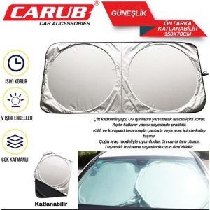 CARUB Güneşlik Miflonlu Ön Arka Katlanır